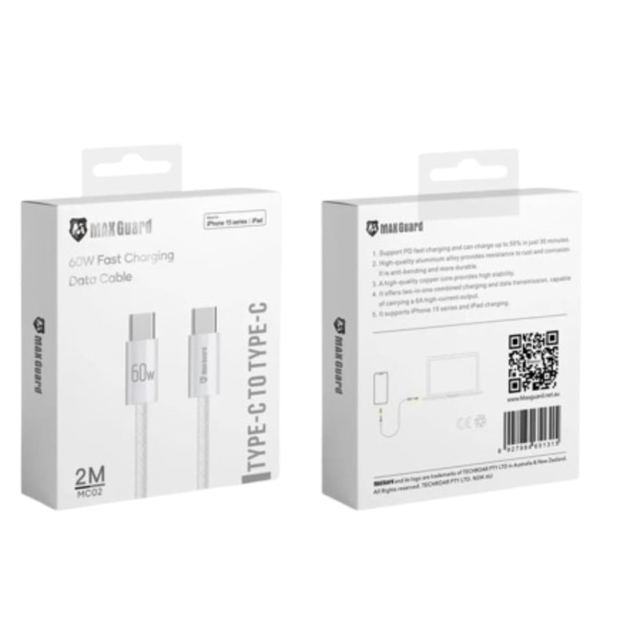 Maxguard 1m Colours 60W Type-C to C cable MC01