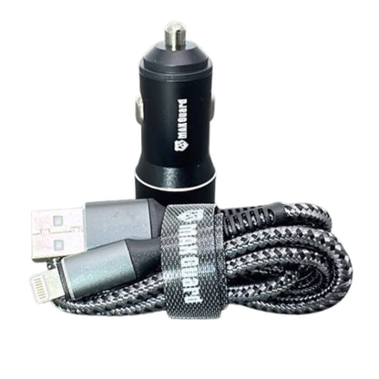 Maxguard 3.1A 2 USB car charger with USB-A to Lightning combo MC039L