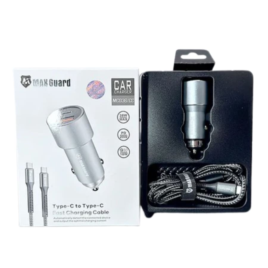 Maxguard 38W USB A+C car charger with Type-C to C combo MC036CC