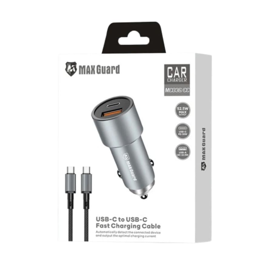 Maxguard 38W USB A+C car charger with Type-C to C combo MC036CC