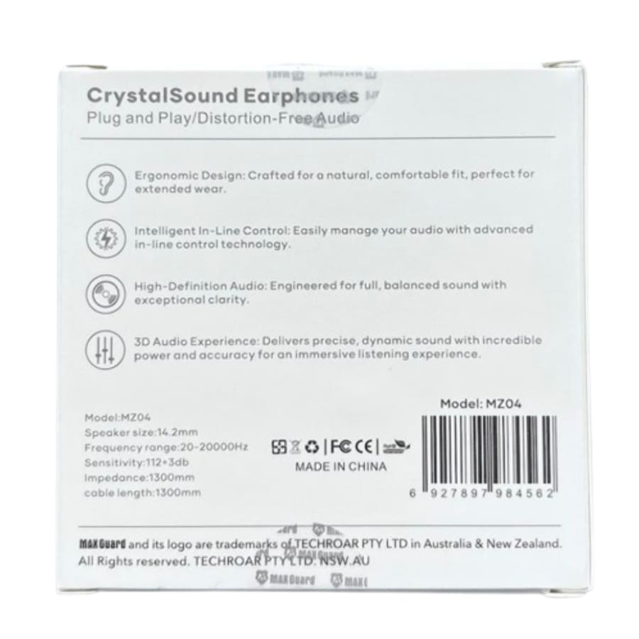 Maxguard Crystal Sound Earphones - MZ04
