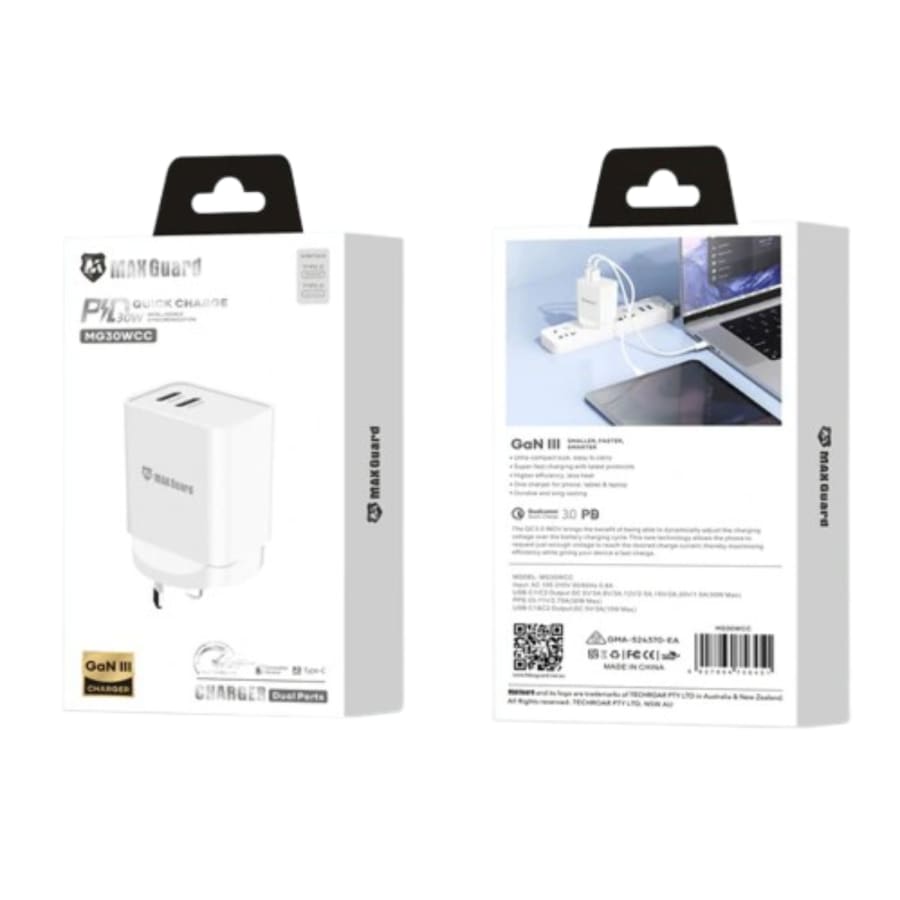Maxguard PD 30W GaN III Wall Charger MG30WCC