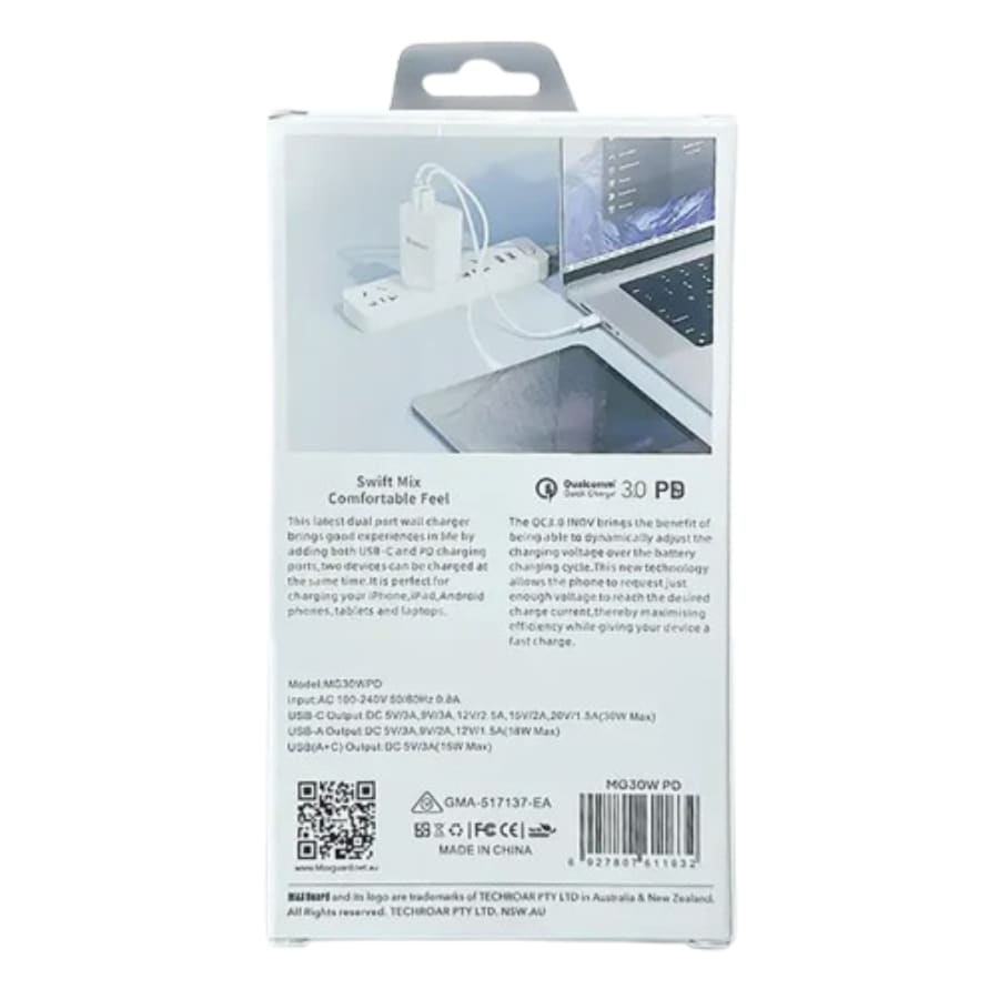 Maxguard PD 30W+ plus QC 18W wall charger MG30WAC/MG30WPD