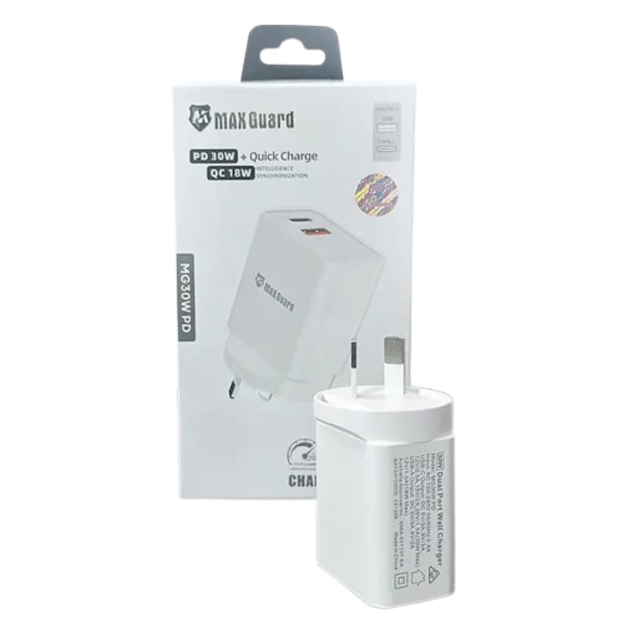 Maxguard PD 30W+ plus QC 18W wall charger MG30WAC/MG30WPD