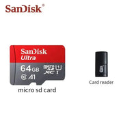 Micro SD Memory Card (64GB) & Adapter - SanDisk - 64GB - Electronics Accessories