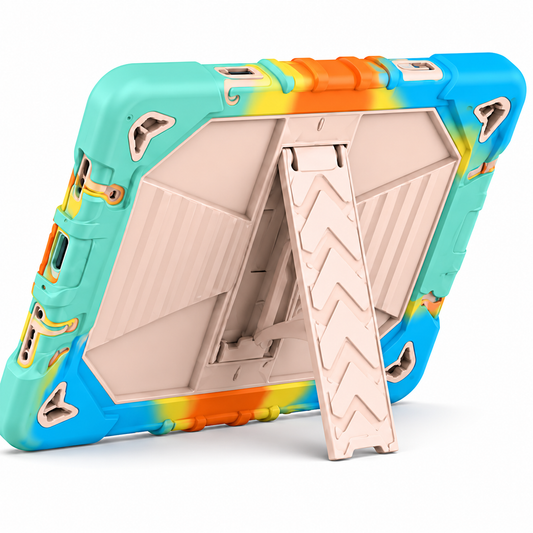 Colorful phone case with a stand on a white background