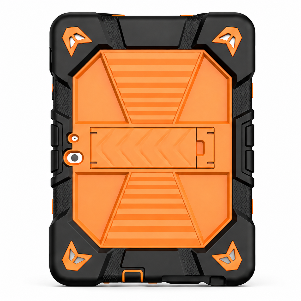 Orange and black rugged case on a white background