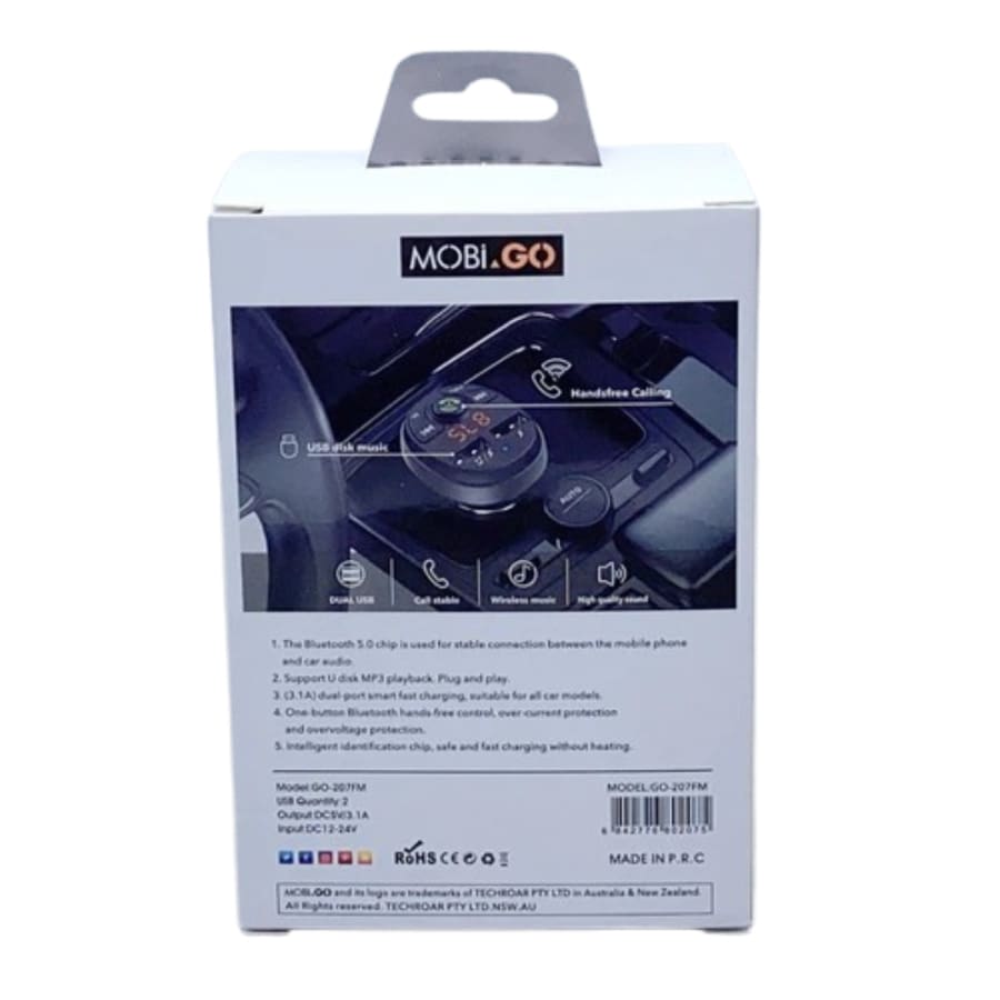 Mobigo 3.1A wireless car MP3 charger GO207FM