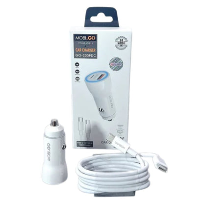 Mobigo 38W USB A+C car charger with Type-C to C combo GO200PDC