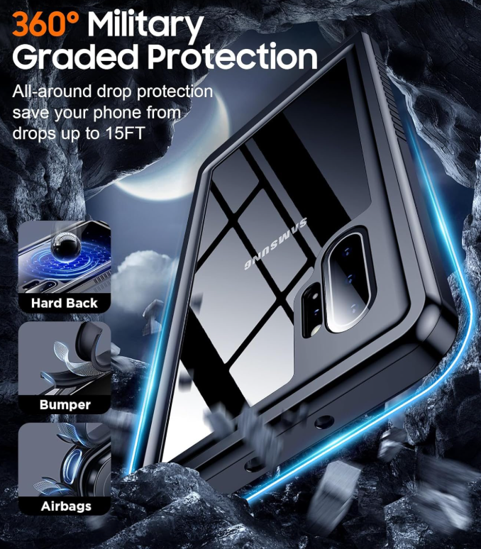 Shockproof waterproof cover for Samsung Note 10 Plus