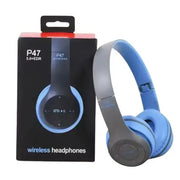 P47 Wireless Headphones (Blue) - Electronics Accessories
