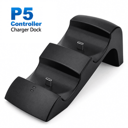 P5 dual controller charging dock for compatible gamepads