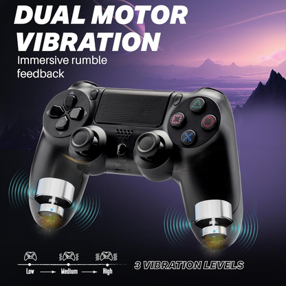 Rear View of Black Wireless Bluetooth PS4 Controller