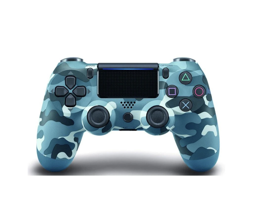 Premium Wireless PS4 Controller Camo Blue Front View