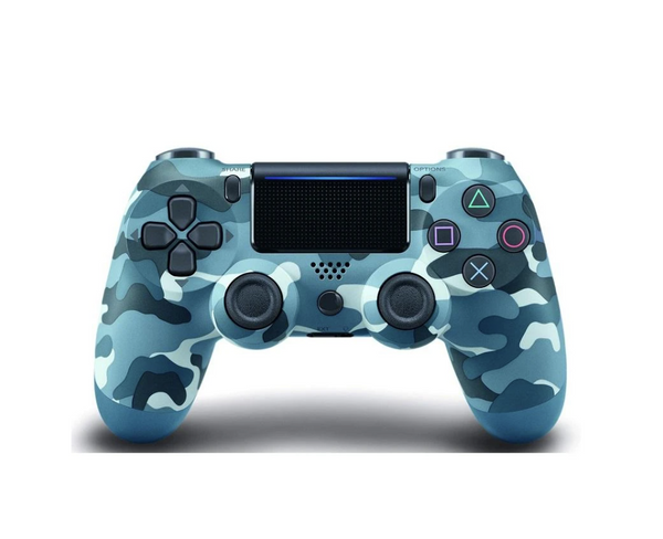 Premium Wireless PS4 Controller Camo Blue Front View