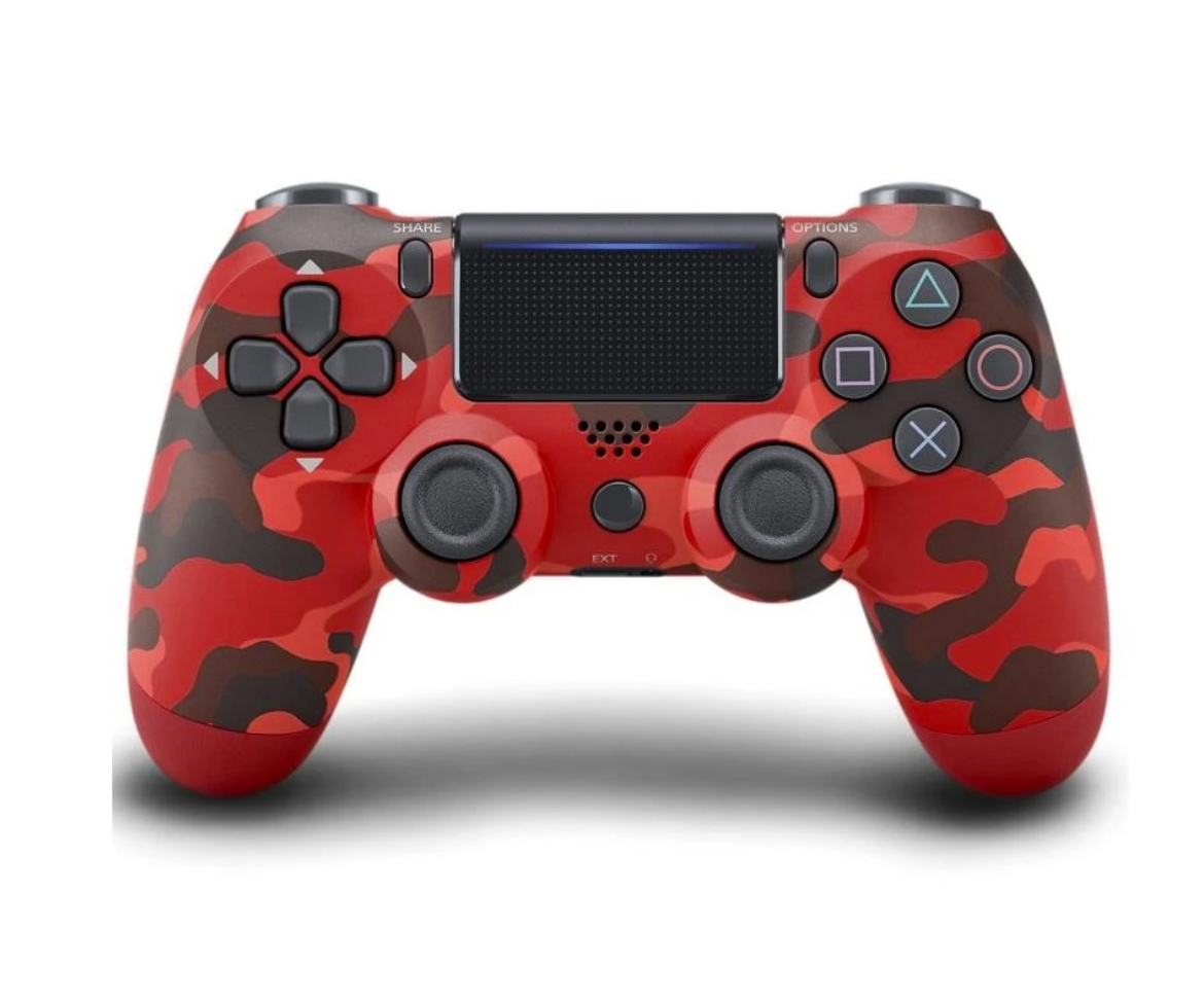 Premium Wireless PS4 Controller Camo Red Front View
