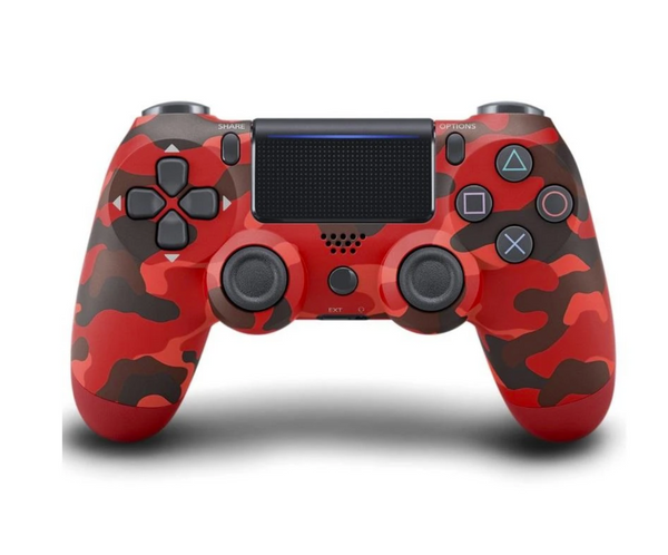 Premium Wireless PS4 Controller Camo Red Front View