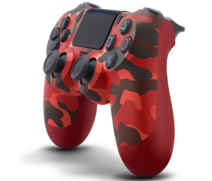Camo Red Wireless PS4 Controller Side View for PlayStation 4 and PC