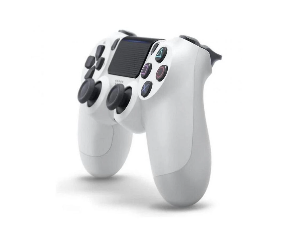 White Wireless PS4 Controller Side View for PlayStation 4 and PC