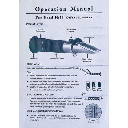 Refractometer - Sugar Concentration (0-10% Brix / Accuracy 0.1%)
