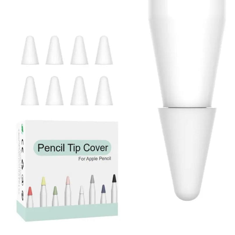 Replacement Apple Pencil Tip Cover 8 Pack (1st & 2nd Generation) (White)