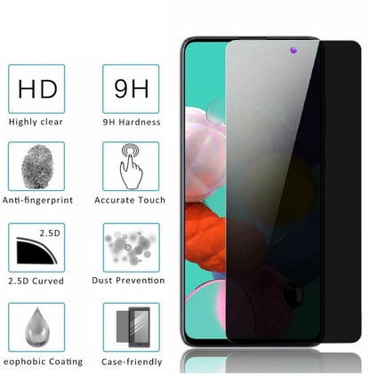 Smartphone with screen protector features on a white background