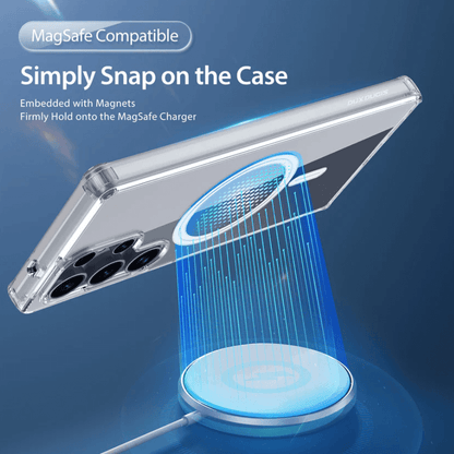 Transparent MagSafe case for Galaxy S25 Ultra back design