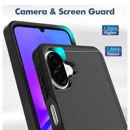 Samsung Galaxy A07 Dual Layer Armor Hard Case – Black - Mobile Phone