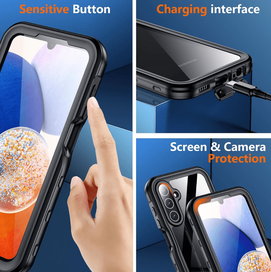 Samsung Galaxy A14 waterproof case clear back