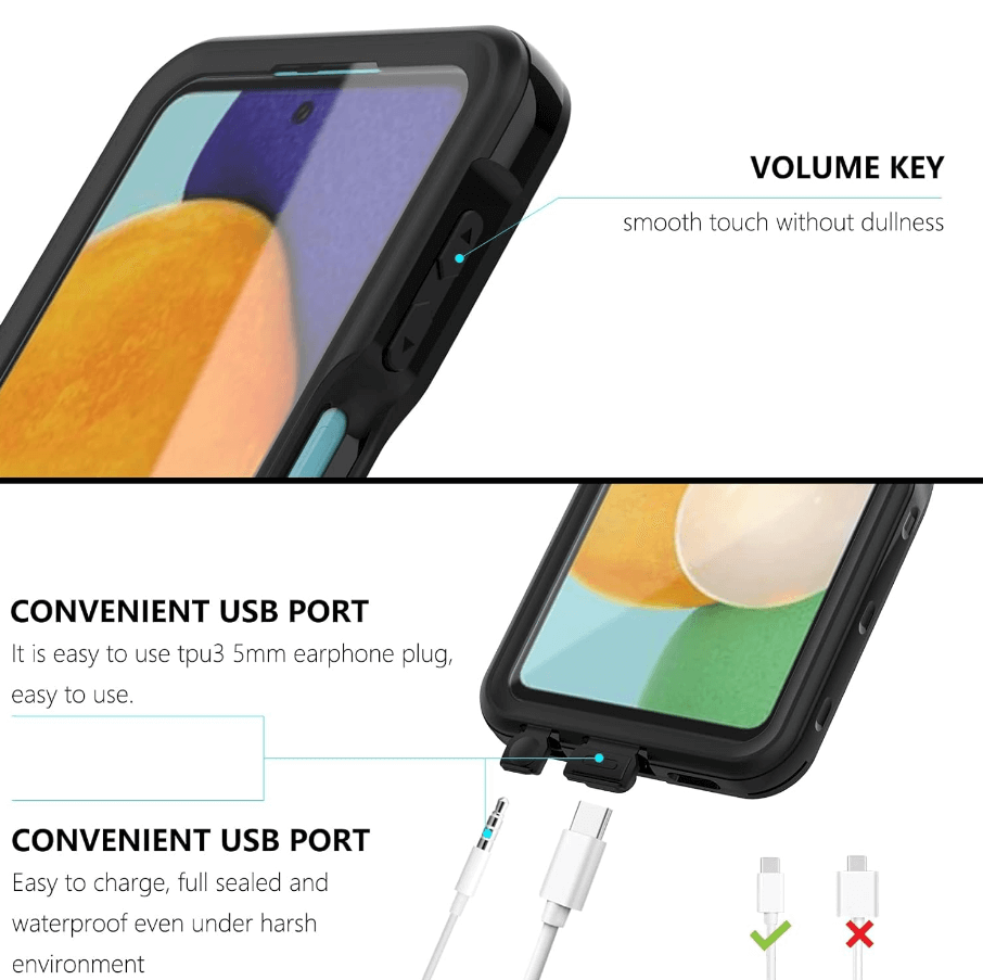 Samsung Galaxy A23 waterproof case sealed ports