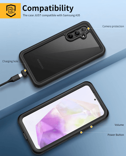 Samsung Galaxy A35 5G waterproof case sealed ports