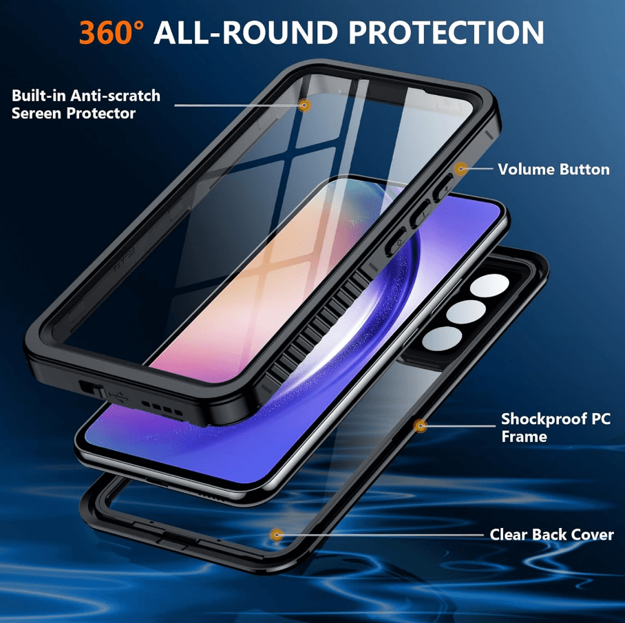 Samsung Galaxy A54 5G waterproof case clear back