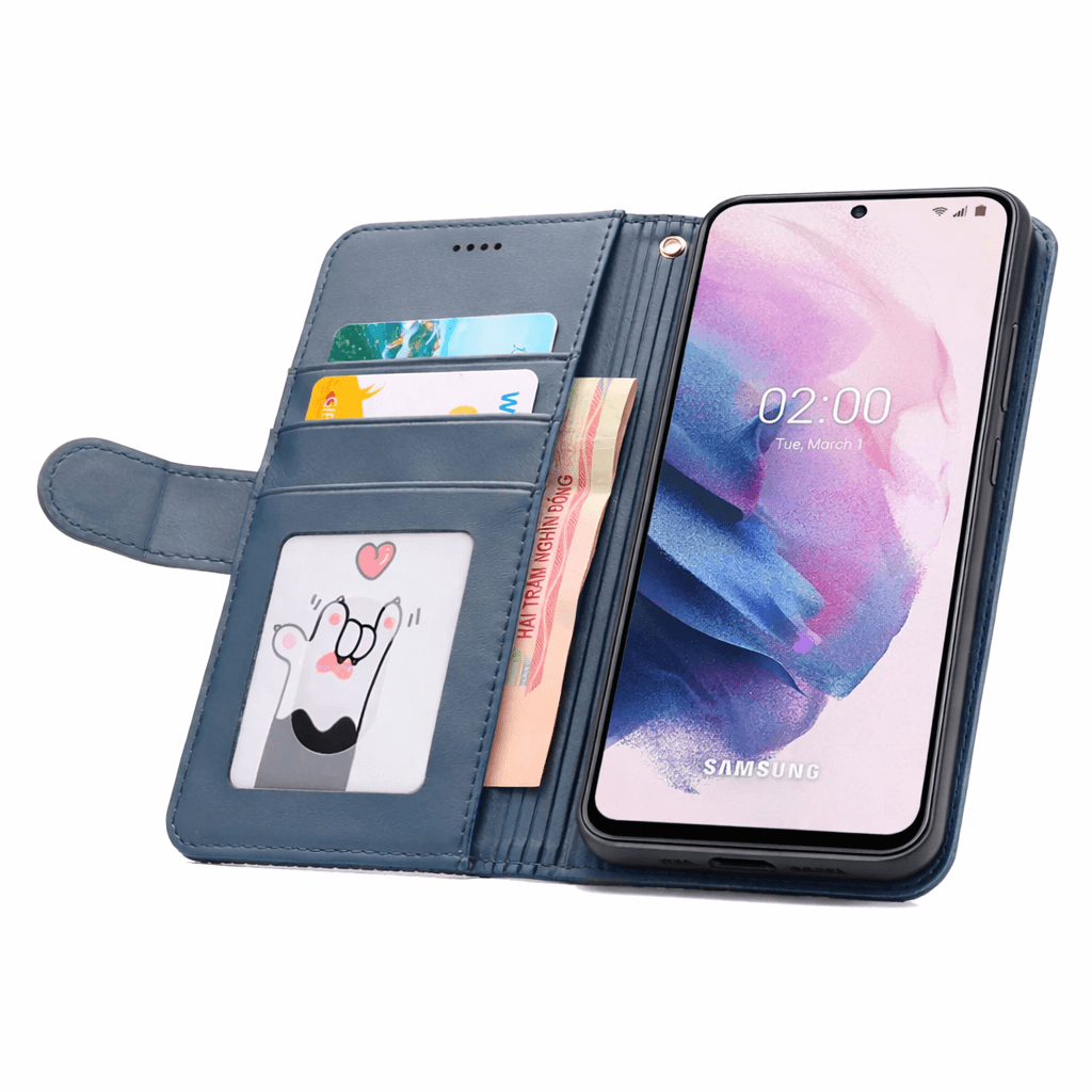 Samsung Galaxy S21 Plus flip wallet case cowhide finish dot pattern