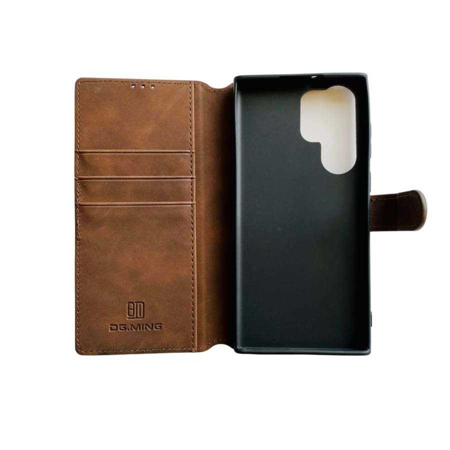 Flip Case for Samsung Galaxy S22 Ultra (Brown)