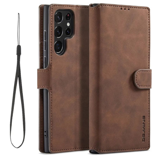 Flip Case for Samsung Galaxy S22 Ultra (Brown)