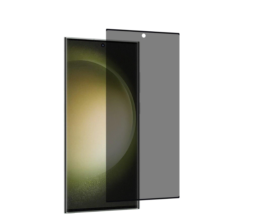 Two smartphone screen protectors on a white background