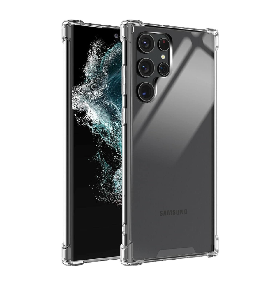 Samsung phone case with clear design on a white background
