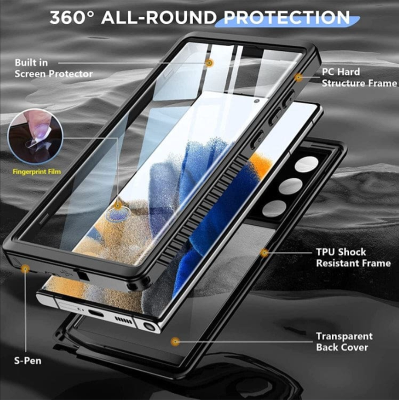 Easy installation screw-free waterproof case for Samsung Galaxy S23 Ultra