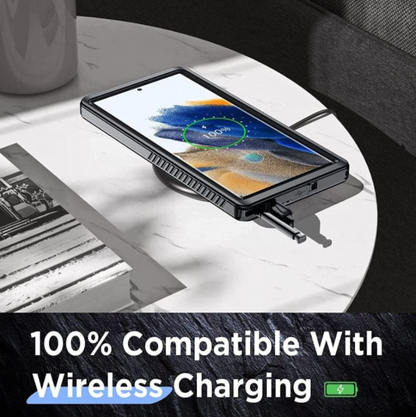 Wireless charging compatible waterproof case for Samsung Galaxy S23 Ultra