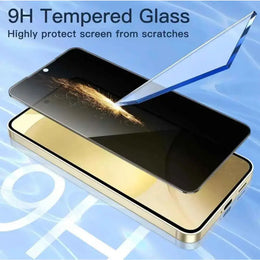 Samsung Galaxy S25 FE Privacy Tempered Glass Screen Protector (2 Pack) – 9H HD Anti-Spy 2.5D Rounded Edge Impact &