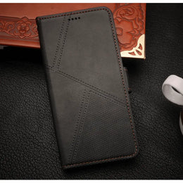 Samsung Galaxy S25 Flip Wallet Case Cowhide Dot Pattern - Black - Mobile Phone