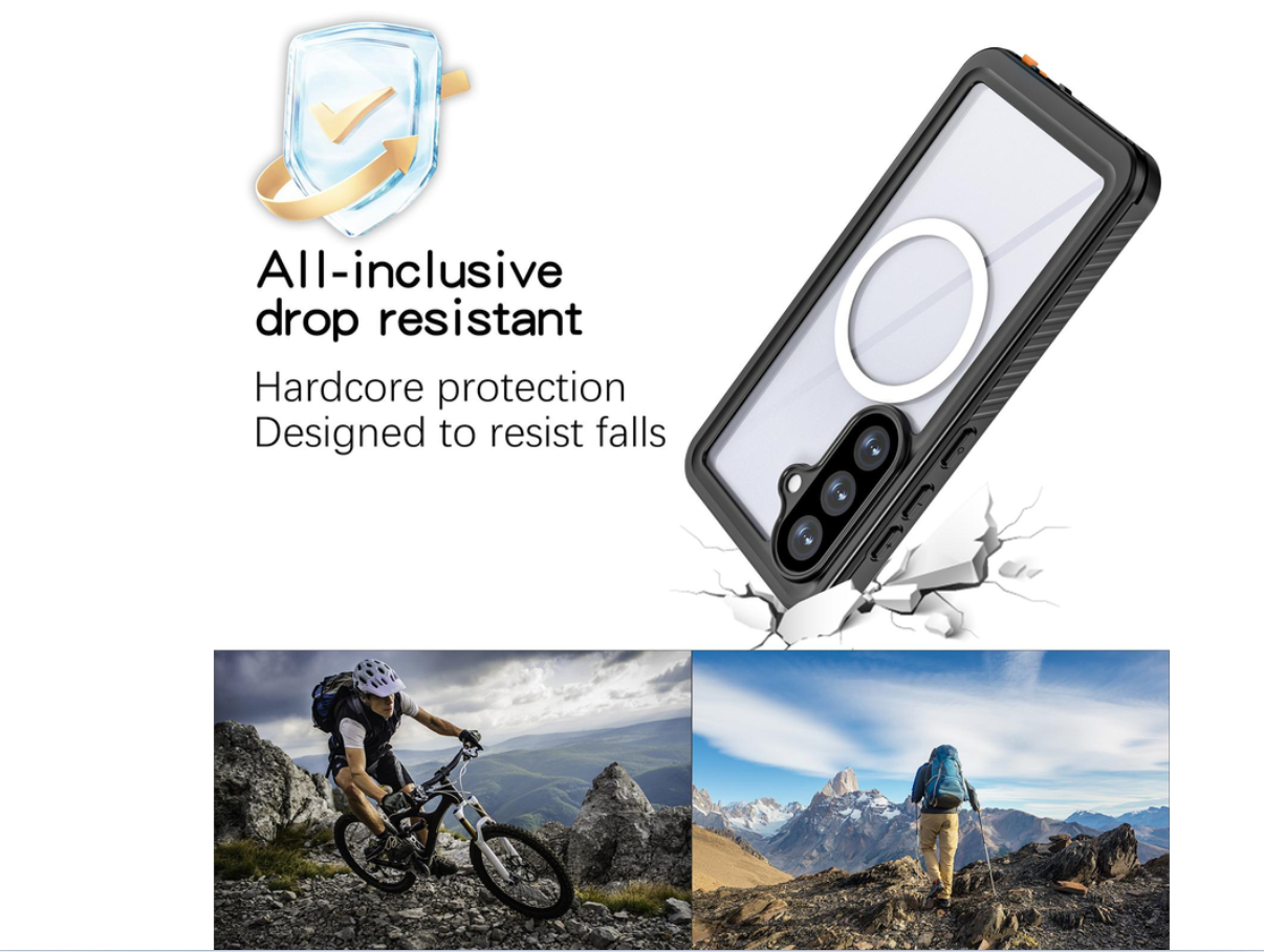 Phone case with drop resistance feature and mountain scenes