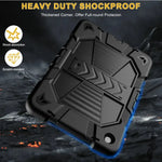 Samsung Galaxy Tab A9+ Rugged Shockproof Case with Kickstand (Black) - Black