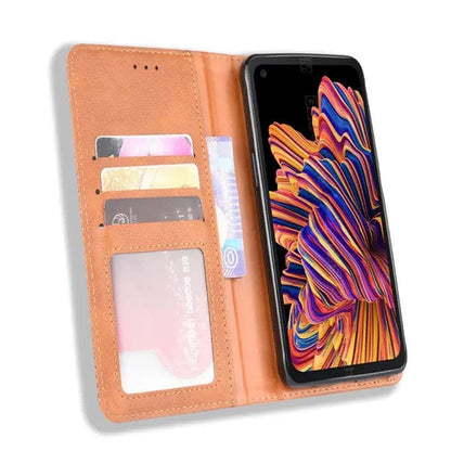 Wallet Case for Samsung Galaxy Xcover Pro (Brown)