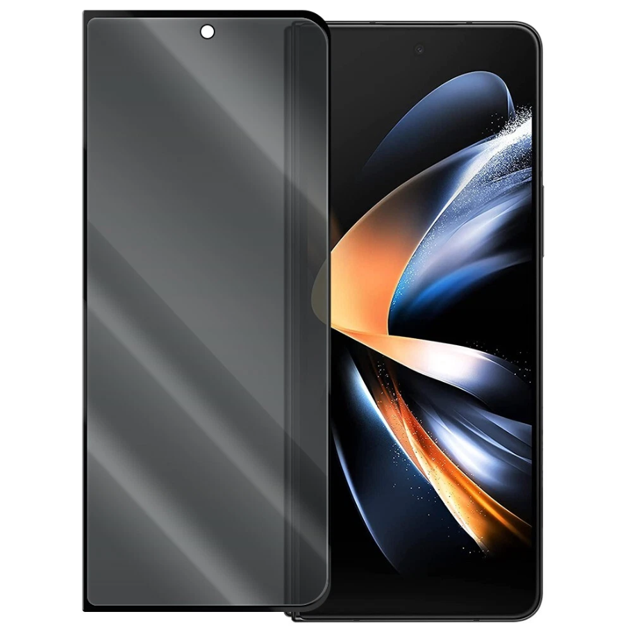 Smartphone with a screen protector on a white background