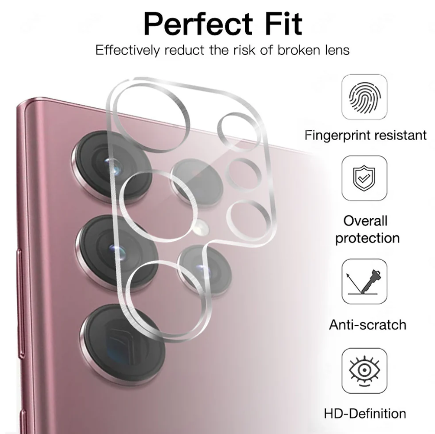 Samsung S24 Ultra camera lens glass close-up view