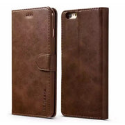 Synthetic Leather Flip Case for iPhone X / XS (Brown) - Brown - Phone cases