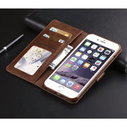 Synthetic Leather Flip Case for iPhone X / XS (Brown) - Brown - Phone cases