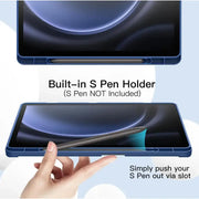 Ultra-Thin PU Leather Magnetic Case with Pencil Holder for Samsung Galaxy Tab S9 FE – Full Body Protective Folio Cover