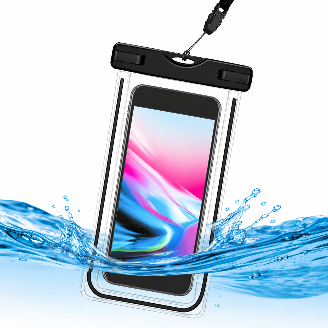 Universal Size IPX8 Underwater Waterproof Phone Bag Front View